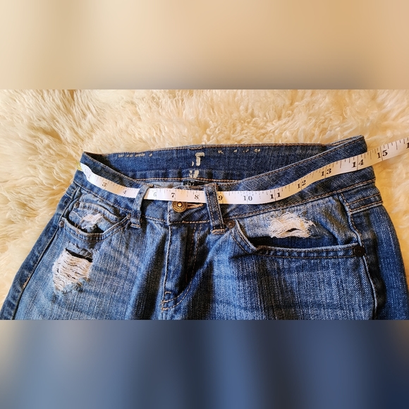 Aztec Boho Hippie Southwest Patchwork Cropped Jeans - Picture 5 of 8